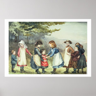Pôster Children's Games, c.1880 (w/c on paper)