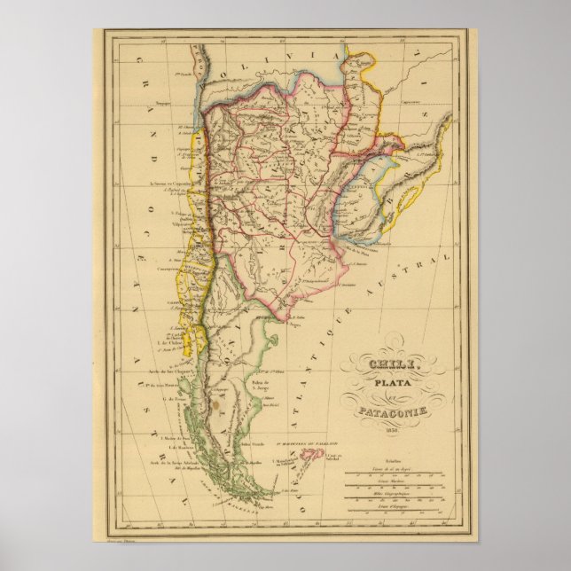 Poster Chile, Prata e Patagônia (Frente)