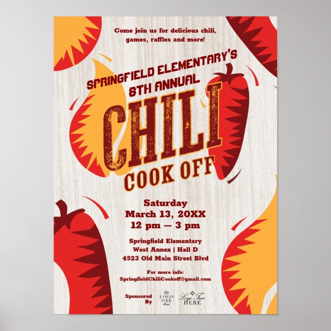 Poster Chili Cook Off | Concurso de CHURRASCO (Frente)