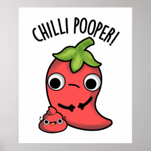 Poster Chili Poooper Engraçado Pepper Pun