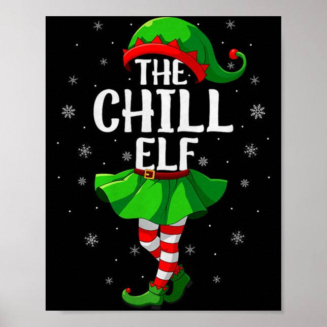 Poster Chill Elf Christmas Girls Women Elf Squad Xmas Fam (Frente)