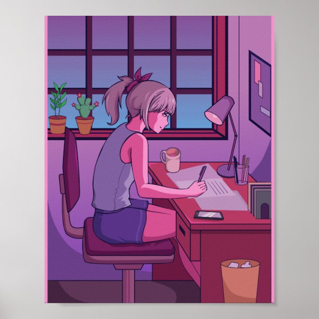 Poster Chill Lofi Estudando (Frente)