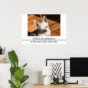Poster Chillax Chihuahua sonolento língua relaxada Foto