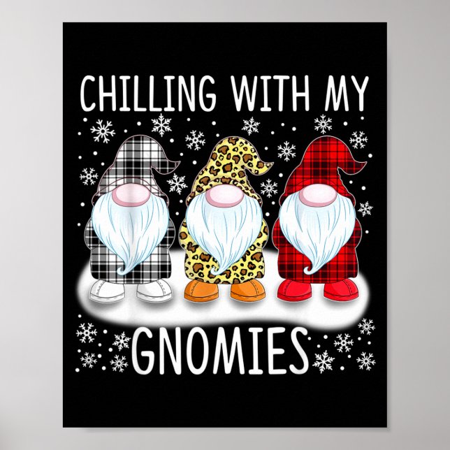 Poster Chilling With My Gnomies Funny Group Of Gnomes Chr (Frente)