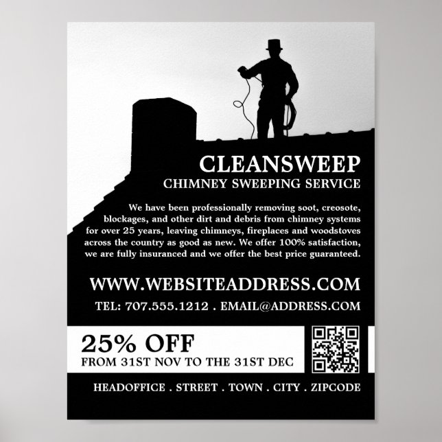Poster Chimney Sweep Design, Chimney Sweep Service (Frente)