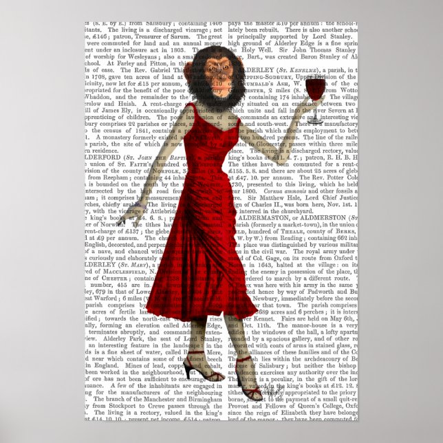 Pôster Chimp Com Vinho (Frente)