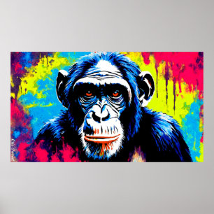 POSTER CHIMPANZÉ