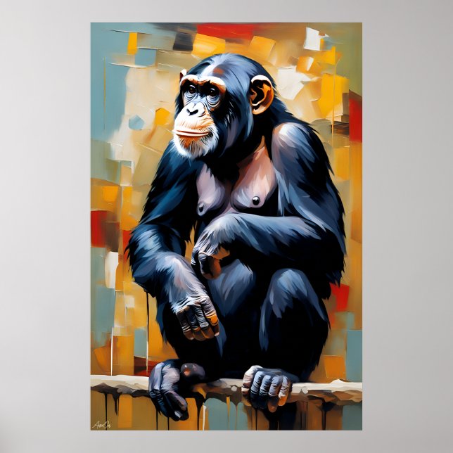Pôster | Chimpanzé | arte (Frente)