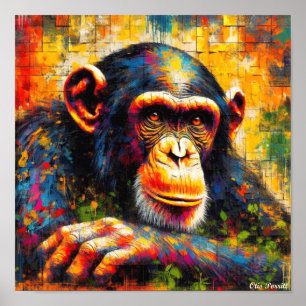 POSTER CHIMPANZÉ COMUM 3
