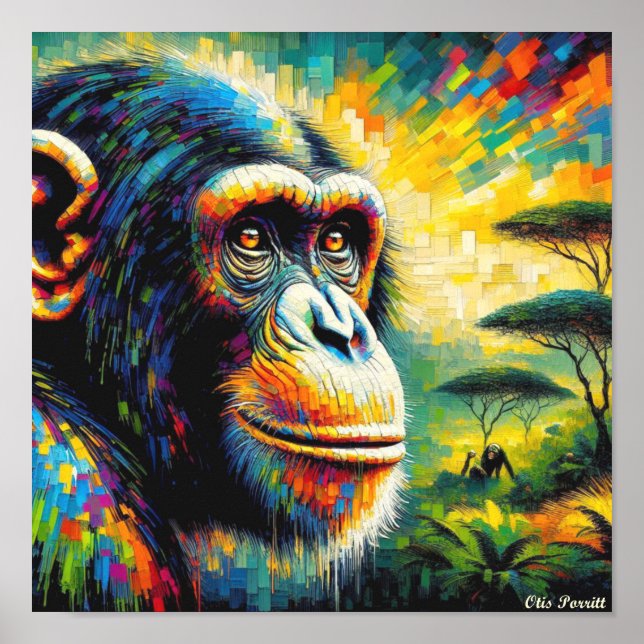 POSTER CHIMPANZÉ COMUM 4 (Frente)