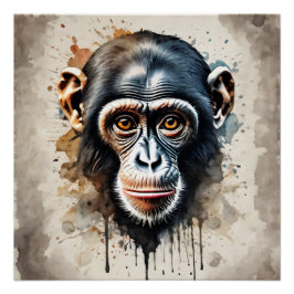 Pôster Chimpanzé n.o 1 Poster brilhante