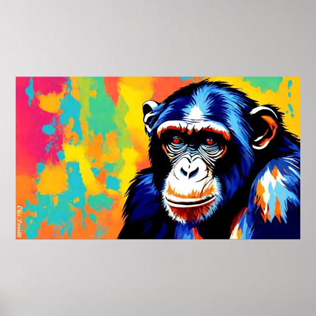 Poster Chimpanzé ocidental 5 (Frente)