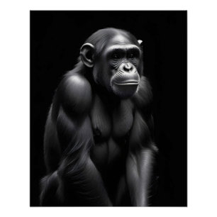 Pôster Chimpanzé Vida Selvagem Majestosa Poster