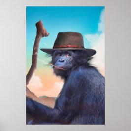 POSTER CHIMPANZEE MONKEY CHIMPIANNA JONES
