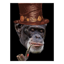 Pôster Chimpanzee steampunk style