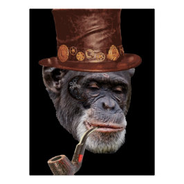 Pôster Chimpanzee steampunk style