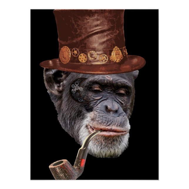 Pôster Chimpanzee steampunk style (Frente)