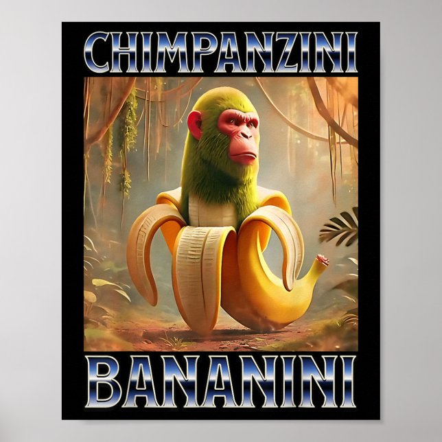 Poster Chimpanzini Bananini - Memória Brainrot Italiana (Frente)