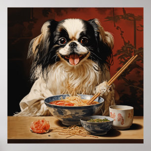 Poster Chin Eating Ramen Japonês
