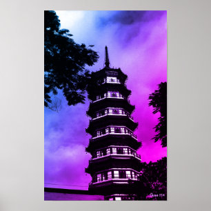 Poster China Antiga Canton a pagode florida