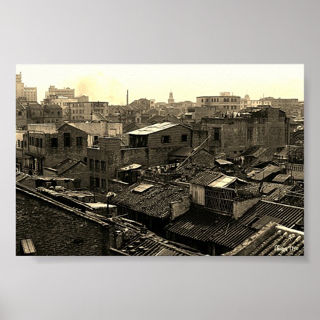 Poster China antiga cidade de Cantão (Frente)
