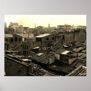 Poster China antiga cidade de Cantão