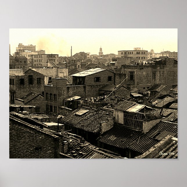 Poster China antiga cidade de Canton (Frente)