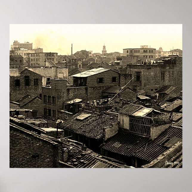 Poster China antiga cidade de Canton (Frente)