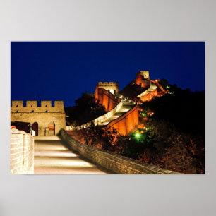 Poster China, Badaling, Grande Muralha, vista de