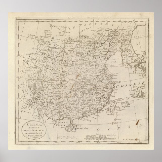 Pôster China, dividida em suas províncias Excelentes (Frente)