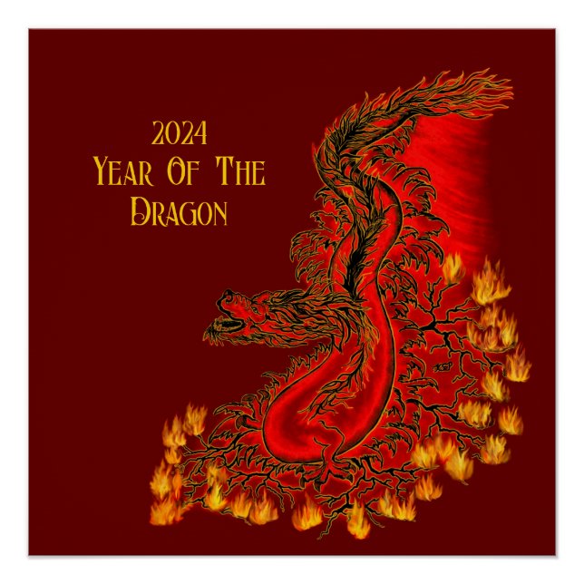 Pôster China Dragon, 2024 Ano Do Dragão (Frente)