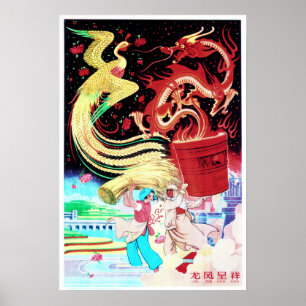 Poster China Dragon e Phoenix Prosperity Harvest