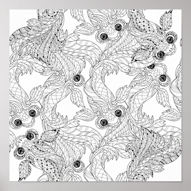 Pôster China Fish Doodle 2 (Frente)