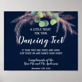 Poster Chinelos de Dança Pés Pampas Grama Casamento