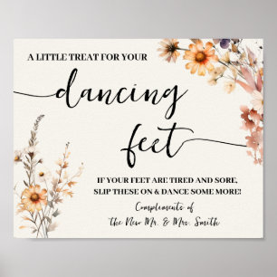 Poster Chinelos de Pés Dançantes Queda de Casamento Flore