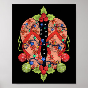 Poster Chinelos Luzes de Natal Verão Tropical Natal I