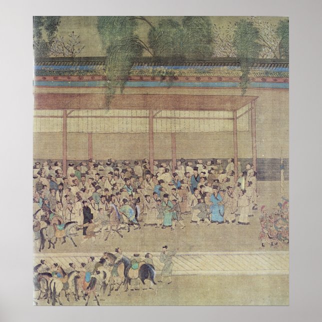 Pôster Chinês antigo esperando por exame (Frente)