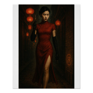 Pôster Chinês Qipao Assassin - Código na Crimson
