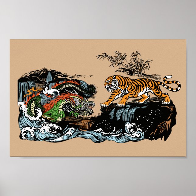 Poster Chinese Dragon and Tiger (Frente)