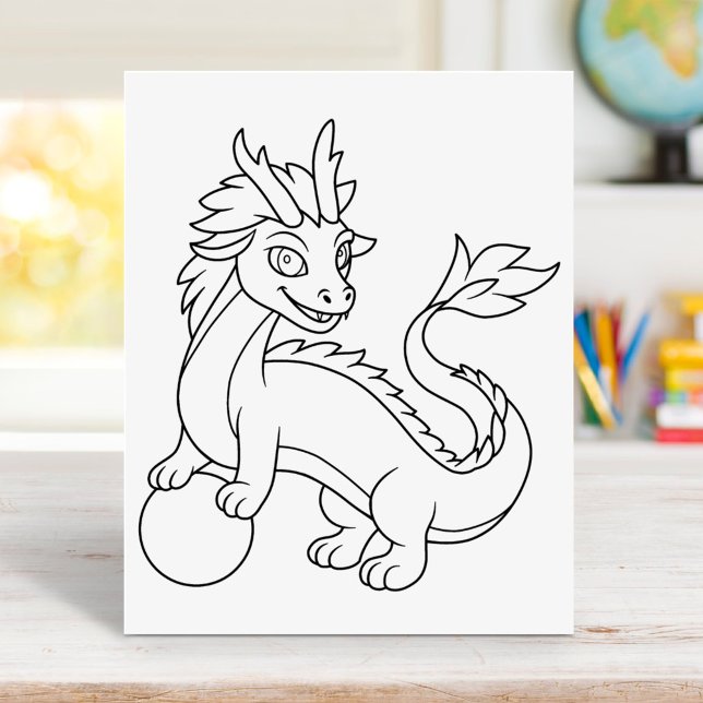 Poster Chinese Dragon Coloring Page (Criador carregado)