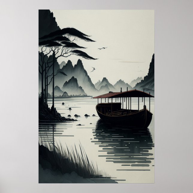 Poster Chinese ink painting of Ninh Binh town (Frente)