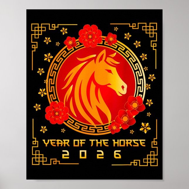 Poster Chinese New Year 2026 Of The Horse Lunar New Year  (Frente)