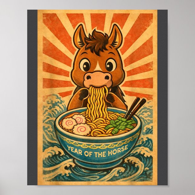 Poster Chinese New Year 2026 Of The Horse Ramen Lunar New (Frente)