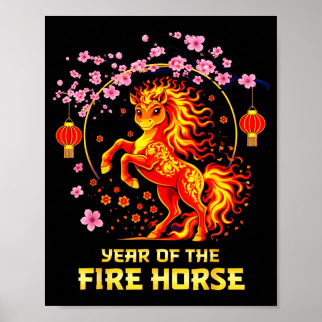 Poster Chinese New Year 2026 Year Of The Fire Horse  (Frente)