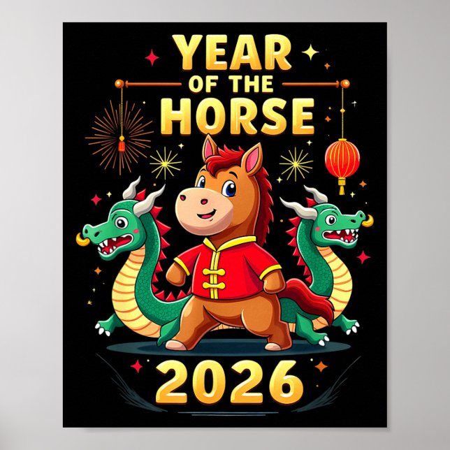 Poster Chinese New Year 2026 Year Of The Horse  (Frente)