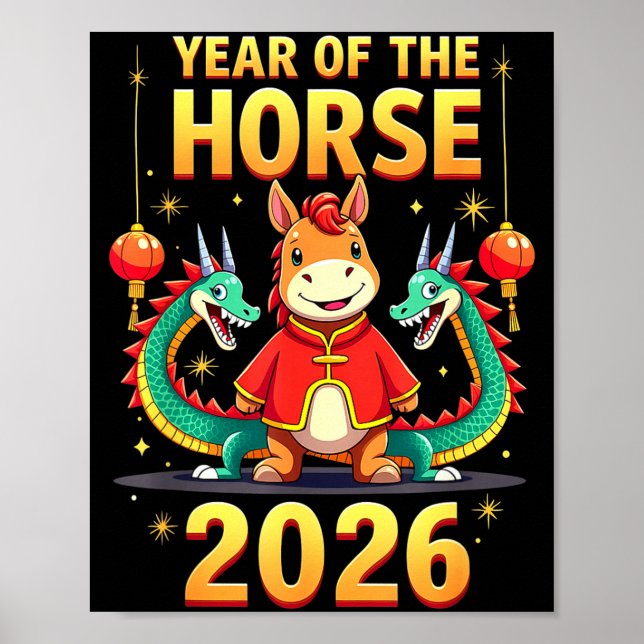 Poster Chinese New Year 2026 Year Of The Horse  (Frente)