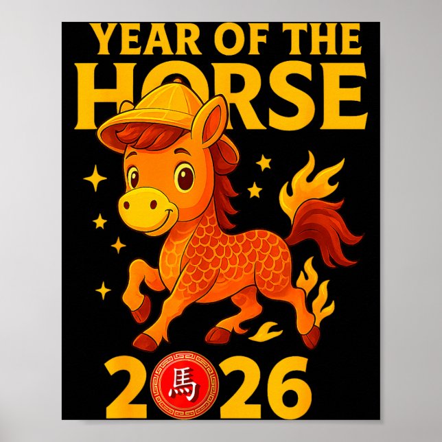 Poster Chinese New Year 2026 Year Of The Horse  (Frente)