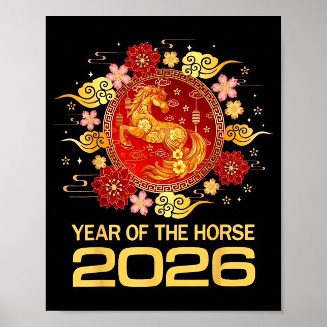 Poster Chinese New Year 2026 Year Of The Horse  (Frente)