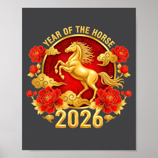 Poster Chinese New Year 2026 Year Of The Horse  (Frente)