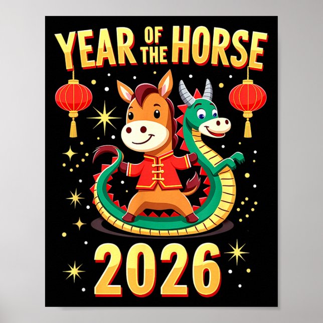 Poster Chinese New Year 2026 Year Of The Horse  (Frente)